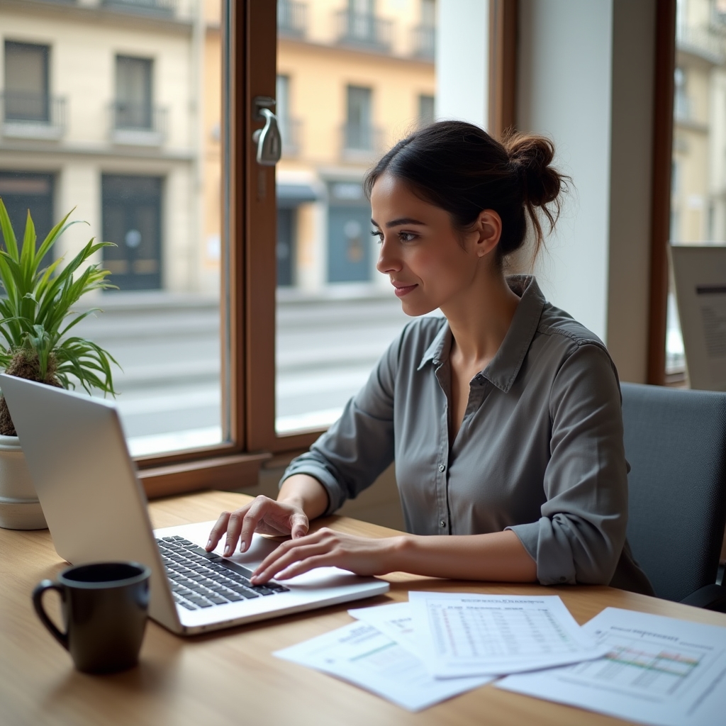 Hospitality entrepreneur working through an escandallo template at a desk